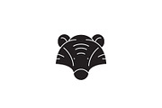 Badger head black vector concept