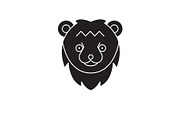 Bear head black vector concept icon