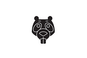 Beaver black vector concept icon