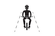 Bike ride black vector concept icon