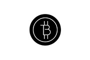 Bitcoins technology black vector