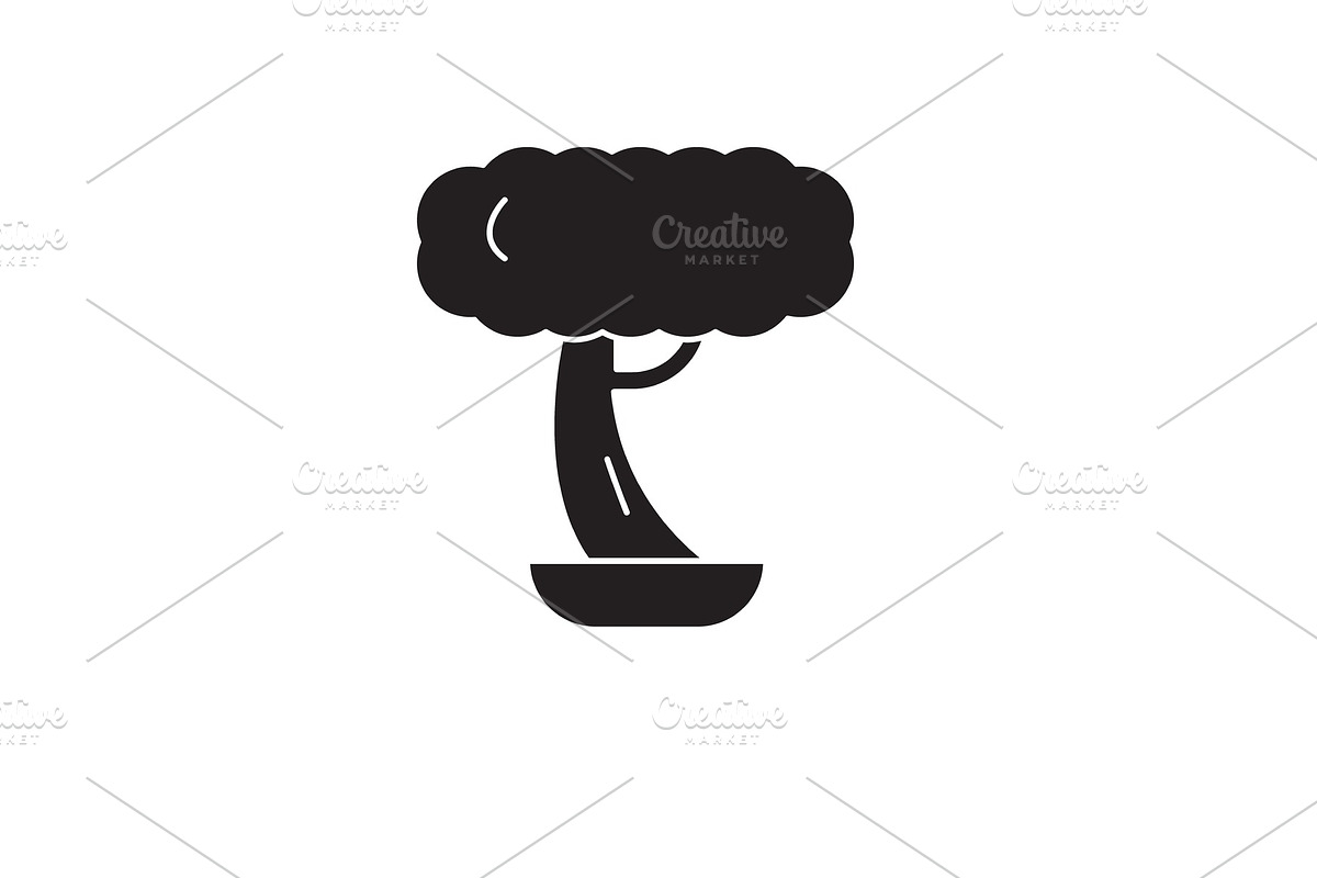 Bonsai black vector concept icon in Illustrations - product preview 8