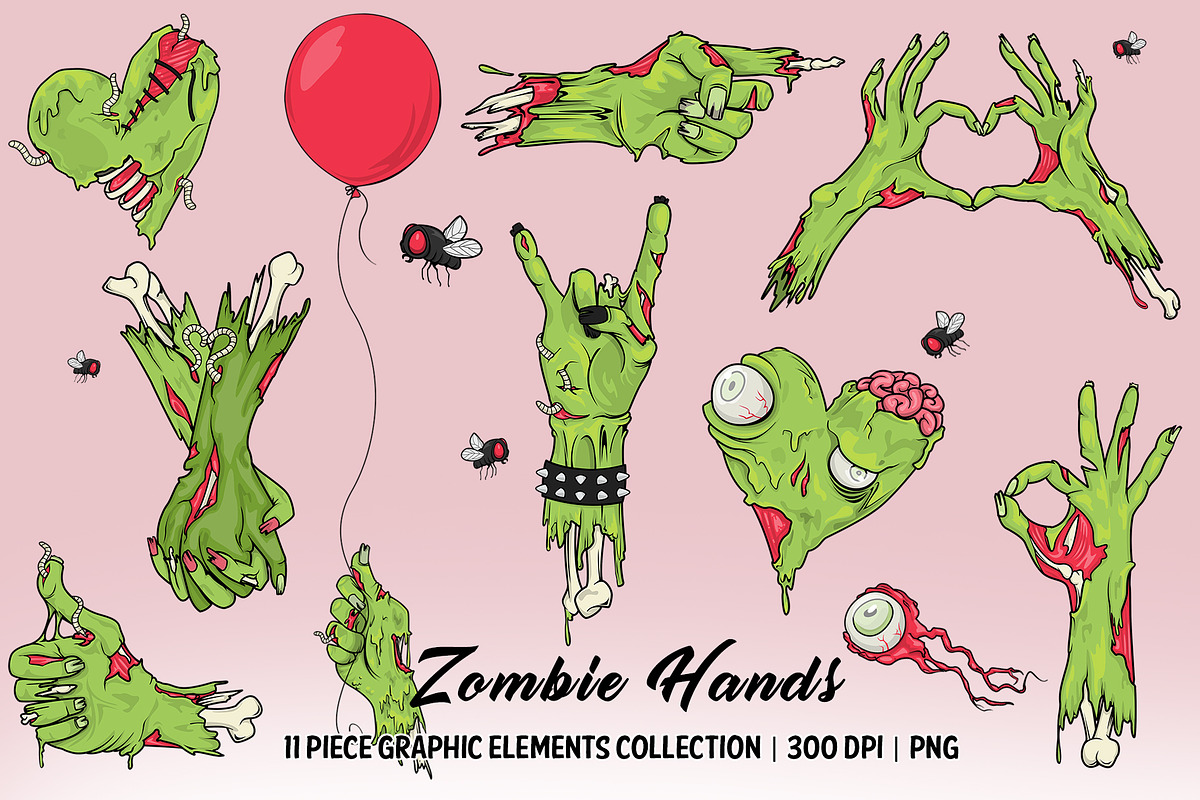 Zombie Hands Elements Collection in Objects - product preview 8