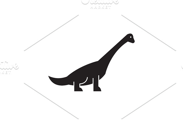 Brachiosaurus black vector concept