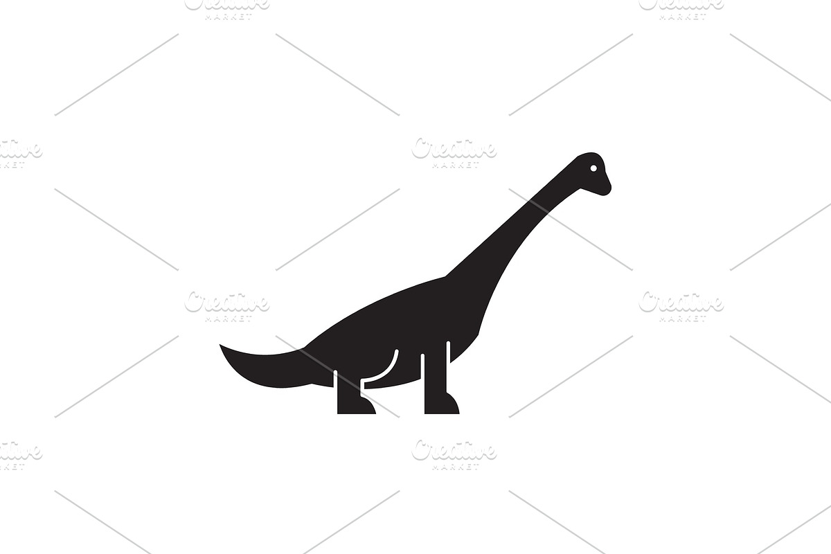 Brachiosaurus black vector concept in Illustrations - product preview 8