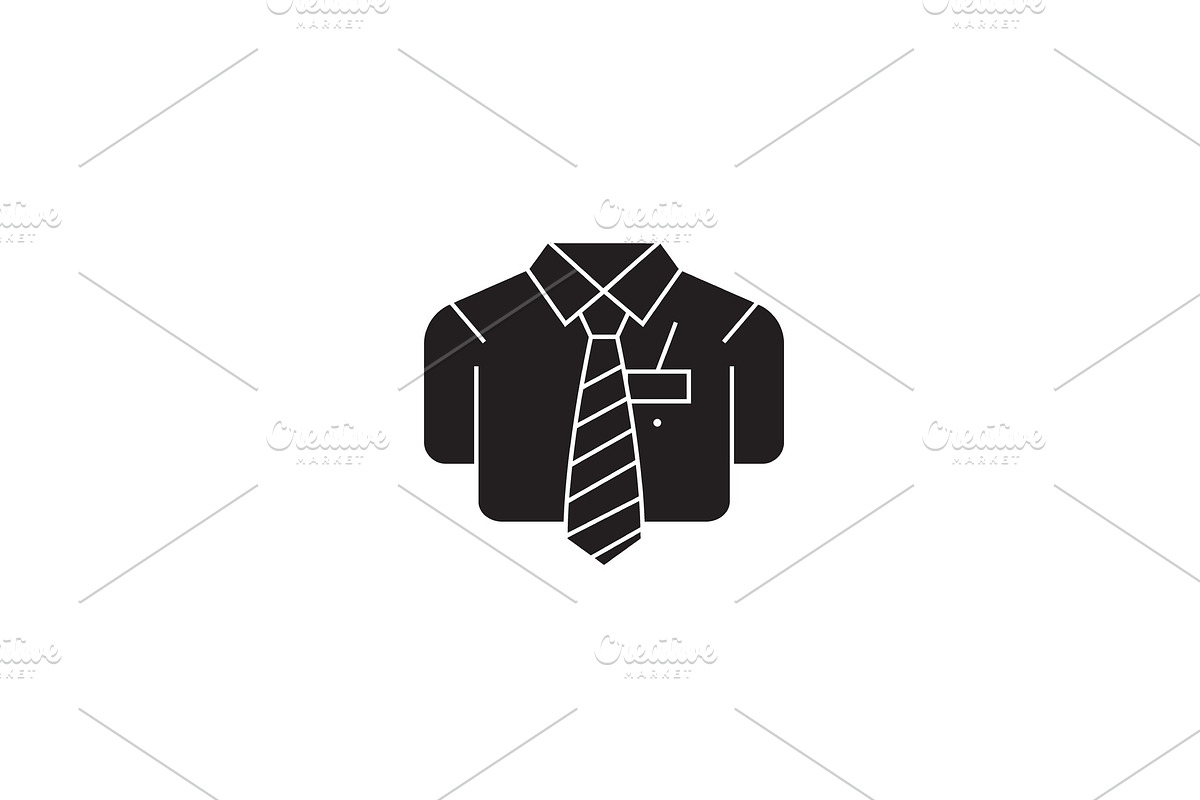 Bsuiness casual shirt black vector in Objects - product preview 8