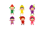 Kids in carnival clothes set, cute