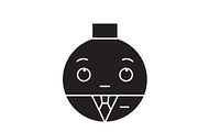 Businessman emoji black vector