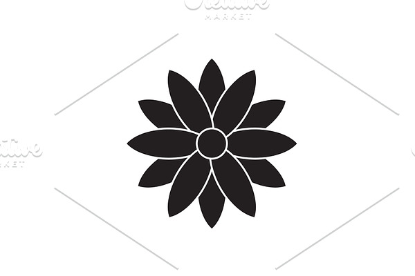 Calendula black vector concept icon