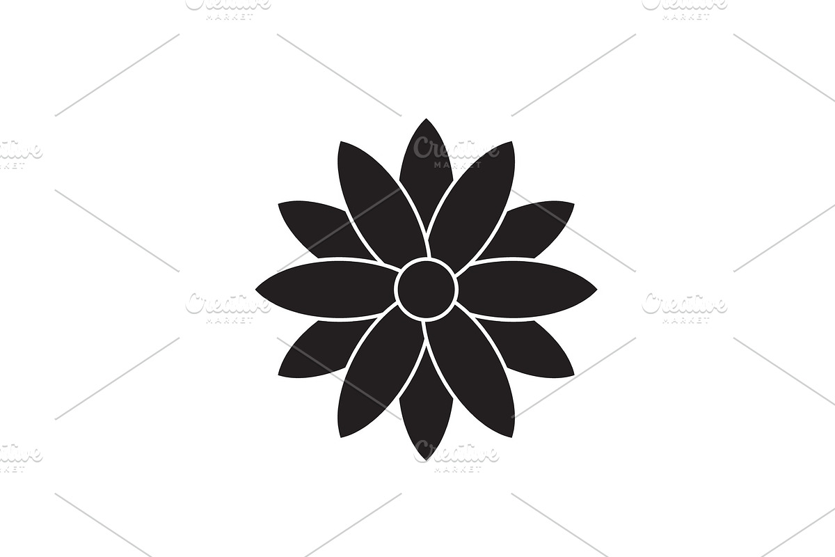 Calendula black vector concept icon in Illustrations - product preview 8