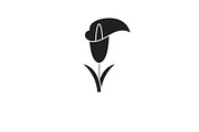Calla lily black vector concept icon