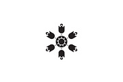 Campanula black vector concept icon