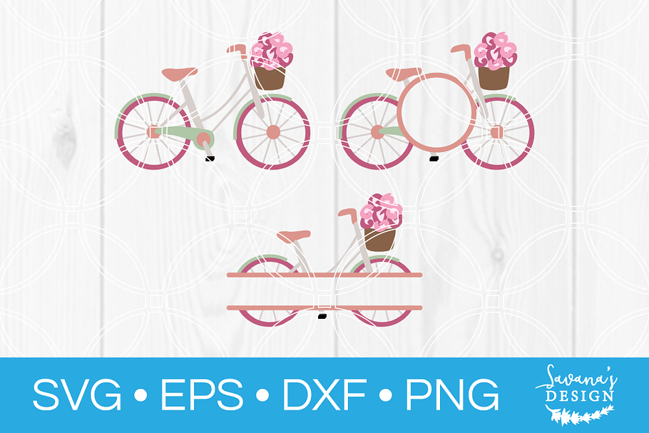 Bike SVG Bicycle with Flowers in Illustrations - product preview 8