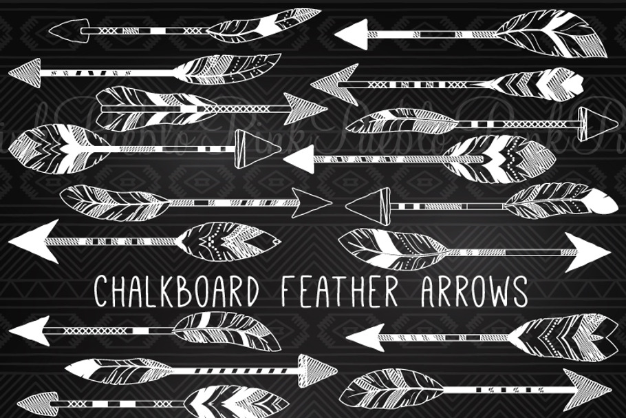 Chalkboard Feather Arrows in Illustrations - product preview 8