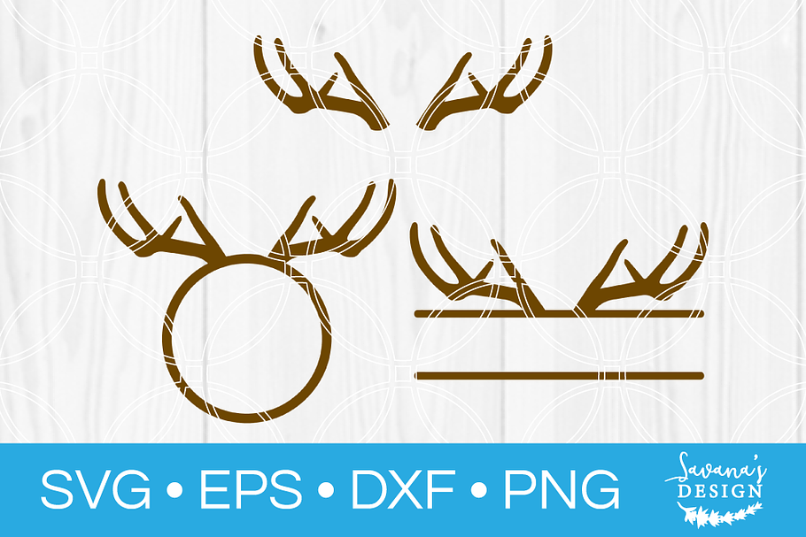Deer Antlers SVG Cut File Monogram