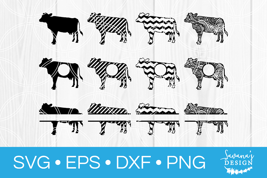 Cows SVG Bundle with Monograms