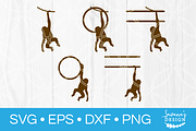 Hanging Monkey SVG Circle Monogram