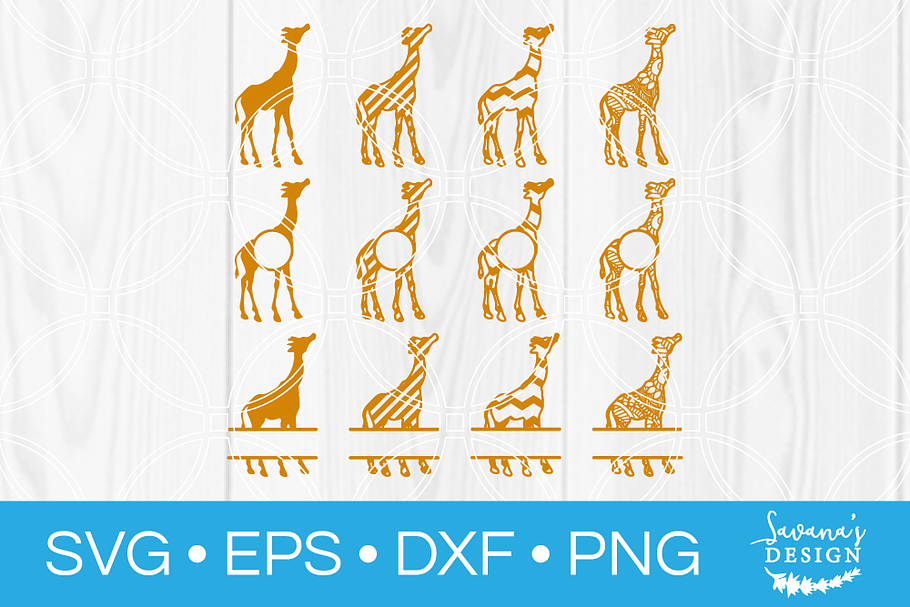 Giraffe SVG Bundle Monogram SVG in Illustrations - product preview 8
