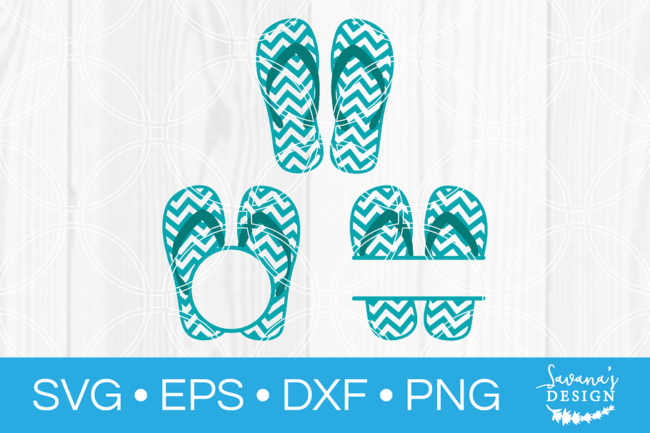 Flip Flops SVG Bundle Monogram SVG