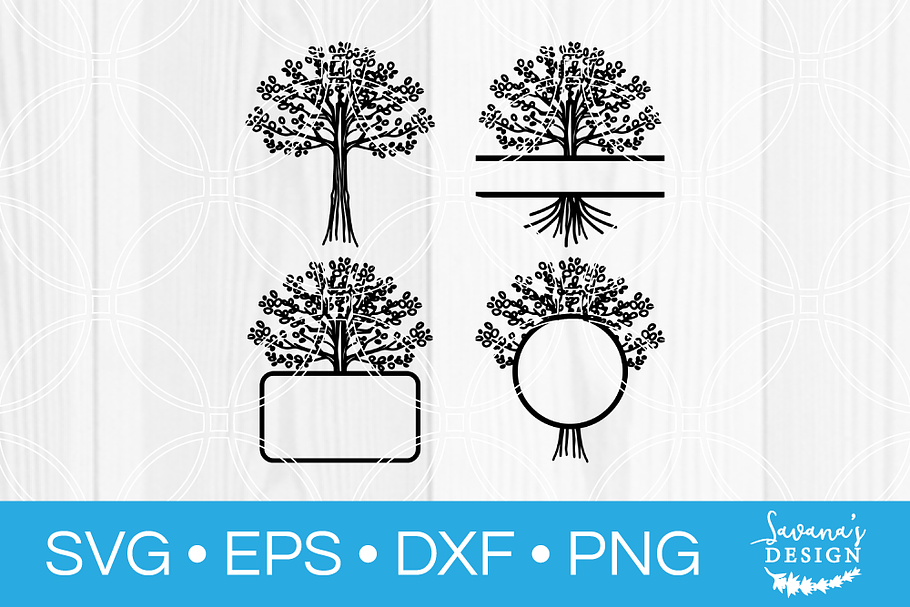 Family Tree SVG Cut File Monogram in Illustrations - product preview 8