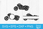 Motorcycle SVG Split Monogram SVG