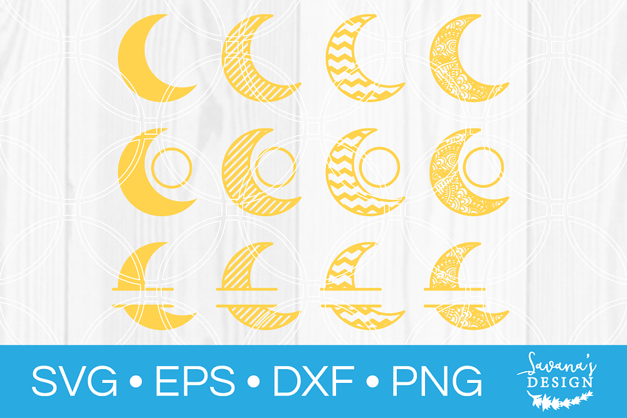 Moon SVG Bundle Circle Monogram SVG in Illustrations - product preview 8