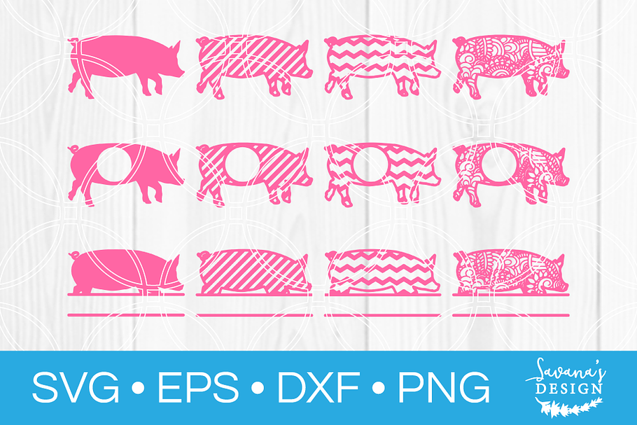 Pig SVG Bundle Monogram SVG