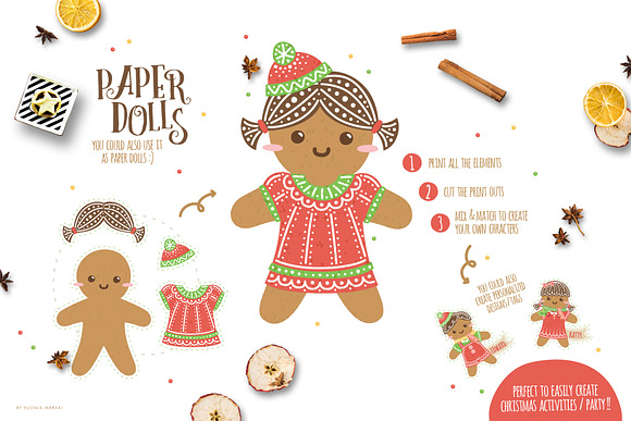 Cute Gingerbread Character Creator in Illustrations - product preview 1