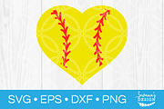 Softball Heart SVG Cut File