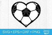 Soccer Heart SVG Cut File
