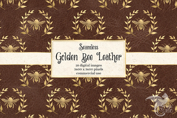 Golden Bee Leather Digital Paper in Patterns - product preview 1