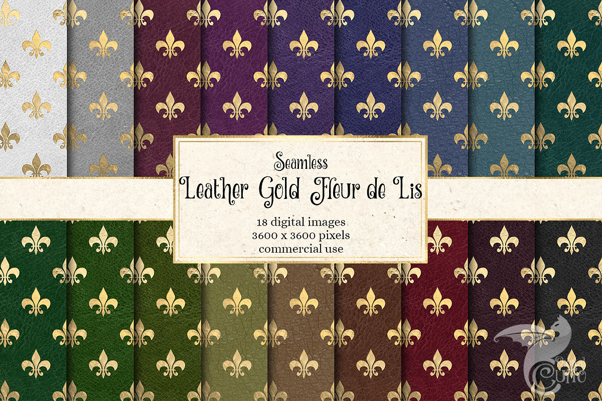Leather Gold Fleur de Lis in Patterns - product preview 8