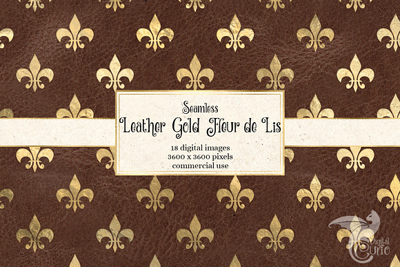 Leather Gold Fleur de Lis in Patterns - product preview 1