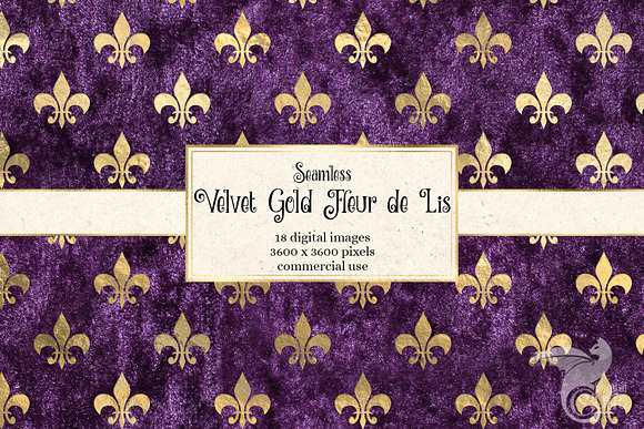 Velvet Gold Fleur de Lis Textures in Textures - product preview 1