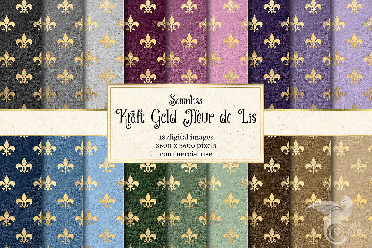 Kraft Gold Fleur de Lis Patterns in Patterns - product preview 8