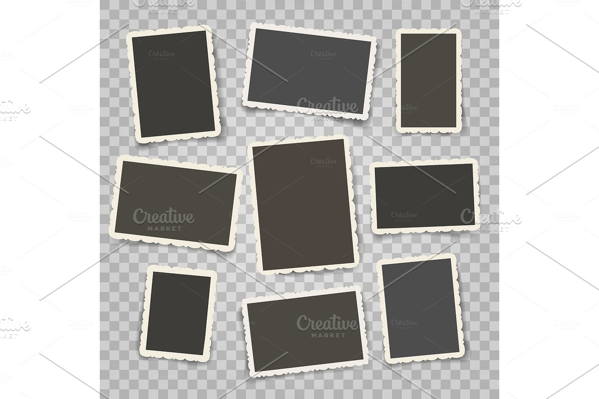 Retro photo frames templates in Illustrations - product preview 8