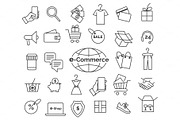 E-commerce line icon set