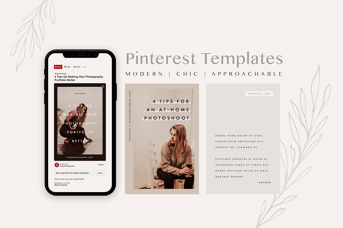 Modern Pinterest Template Set in Pinterest Templates - product preview 8