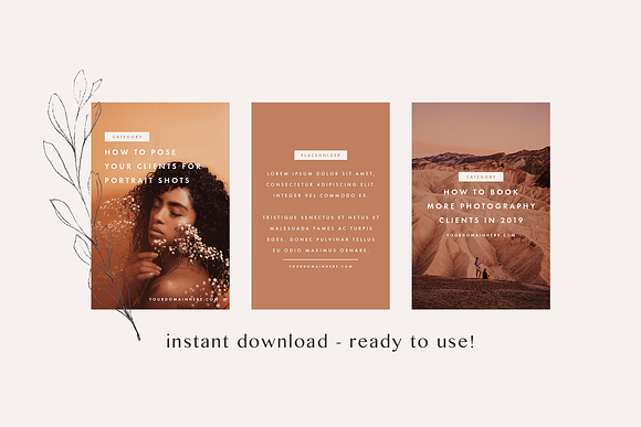Modern Pinterest Template Set in Pinterest Templates - product preview 5