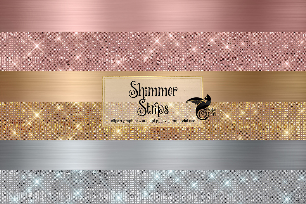 Shimmer Strips Clipart & Overlays in Objects - product preview 8