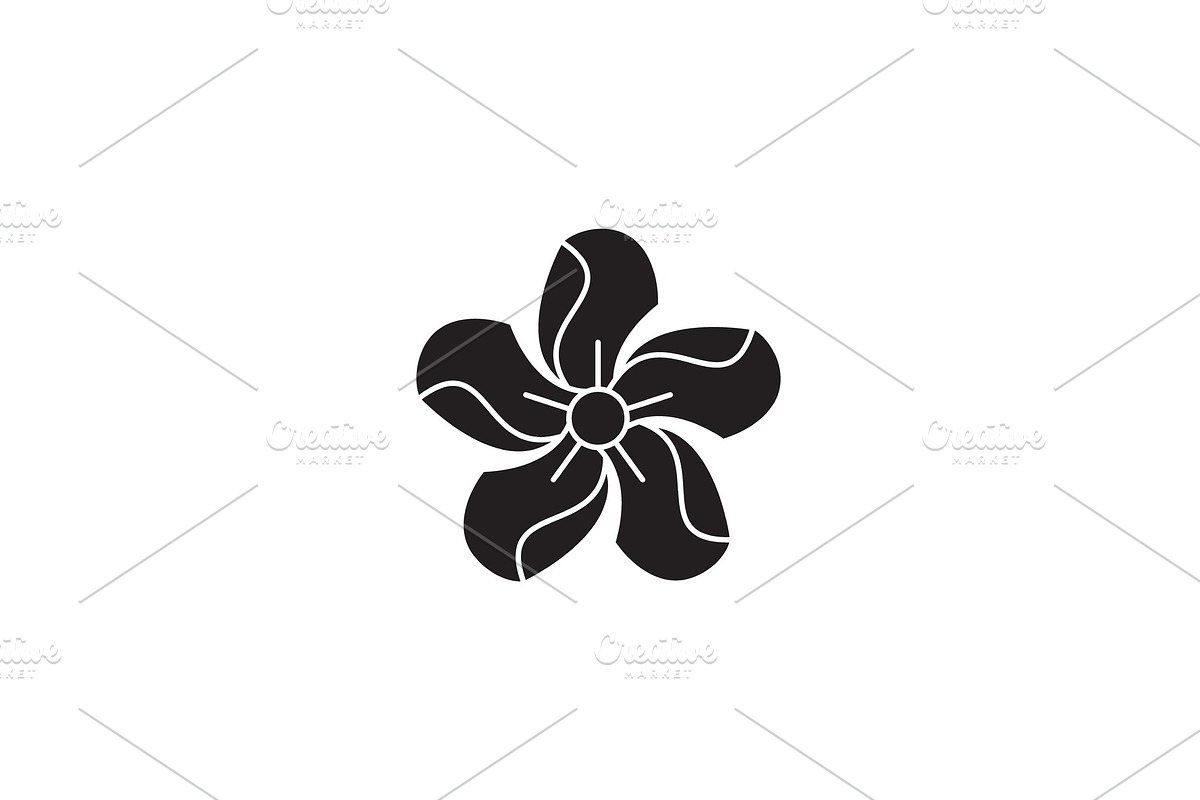 Oleander black vector concept icon in Illustrations - product preview 8