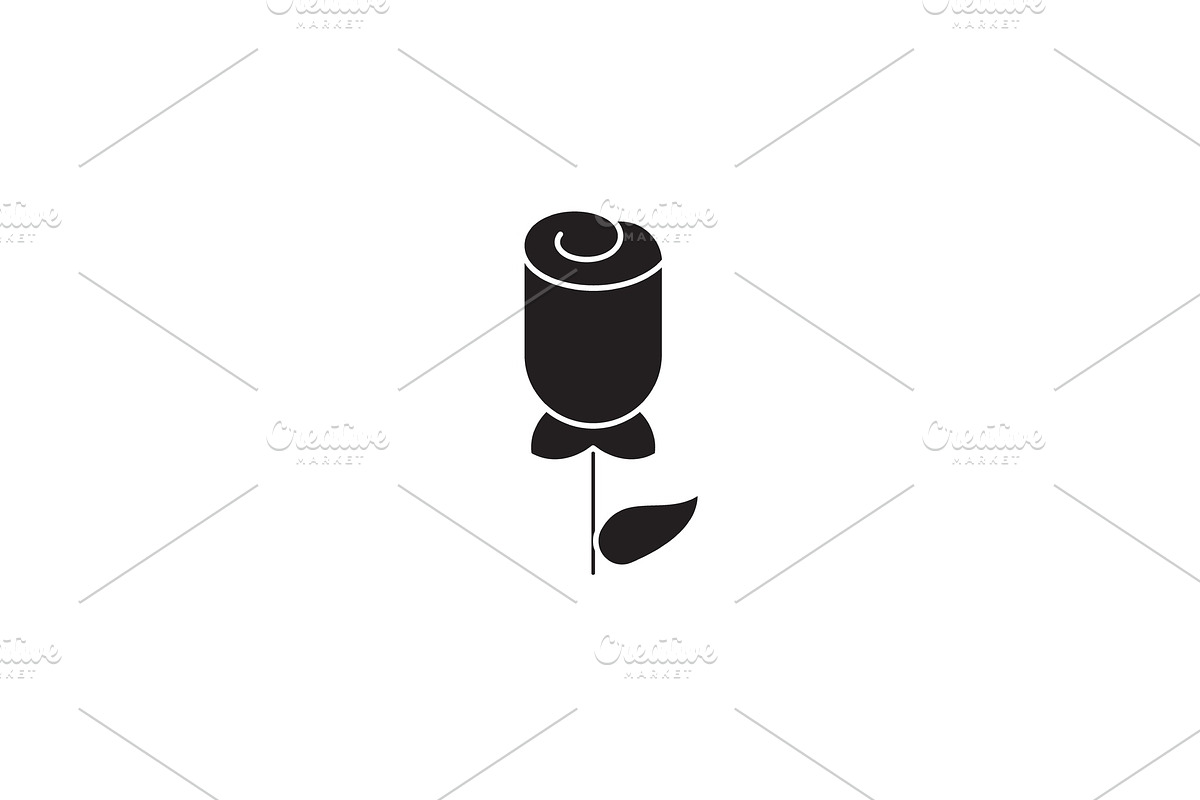 One tulip black vector concept icon in Illustrations - product preview 8