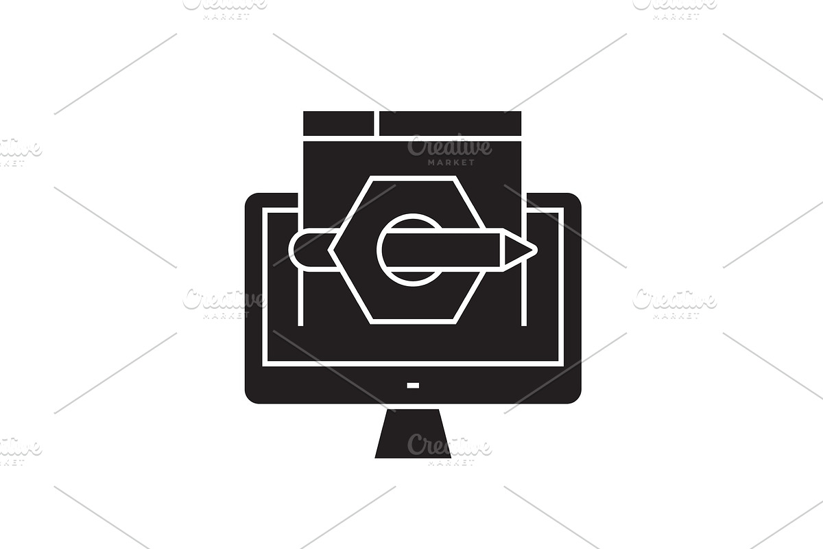 Online contract black vector concept in Illustrations - product preview 8