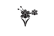 Orchid black vector concept icon