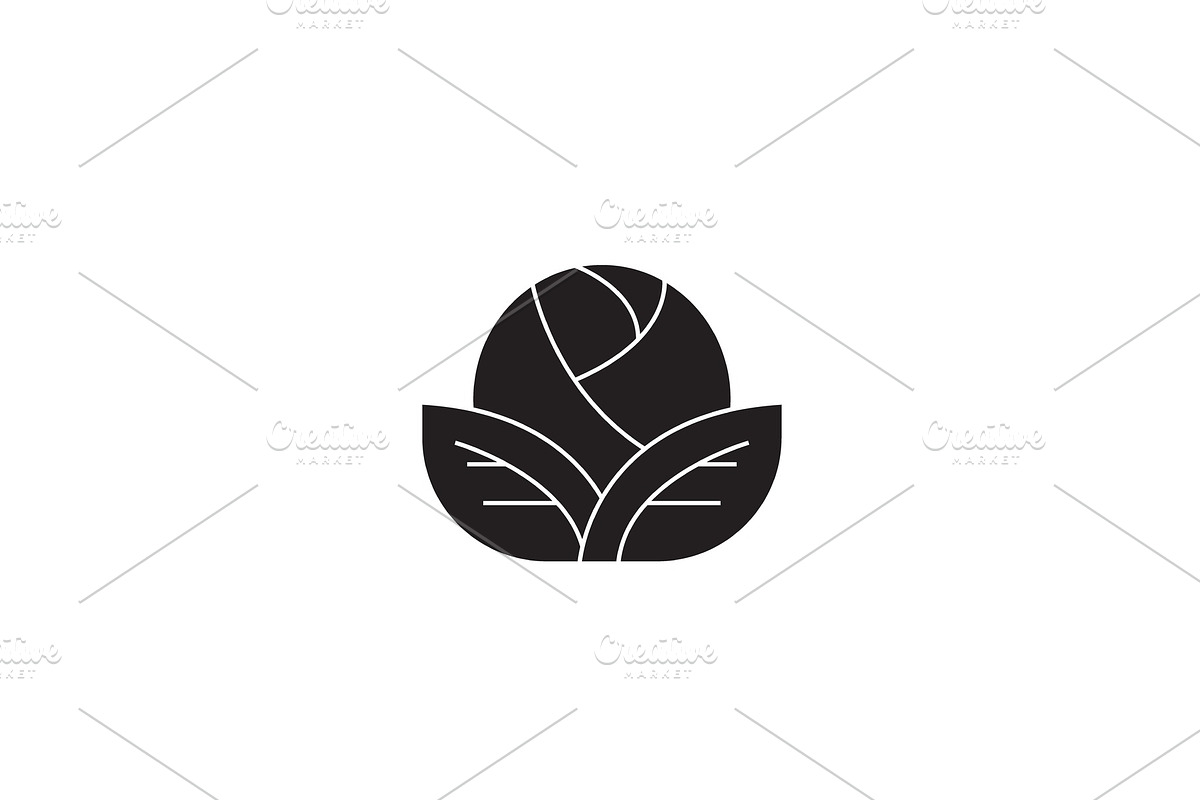 Organic cabbage black vector concept in Illustrations - product preview 8