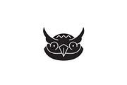 Owl head black vector concept icon