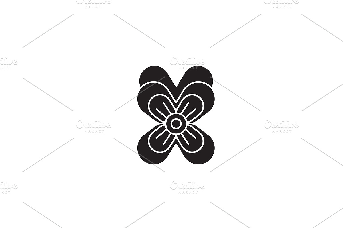 Pansy black vector concept icon in Illustrations - product preview 8