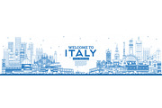 Outline Welcome to Italy Skyline