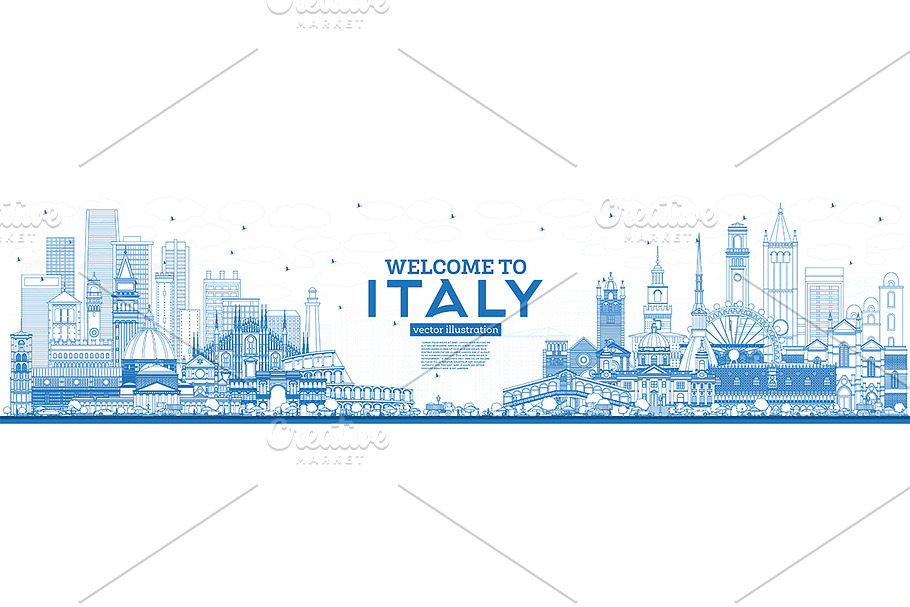 Outline Welcome to Italy Skyline
