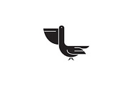Pelican black vector concept icon